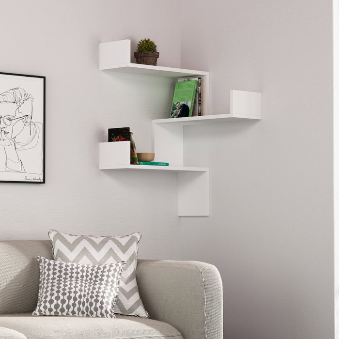 Hanah Home Estantería de Pared Escandinava Blanca Hanah Home Estantería de Pared Escandinava Blanca